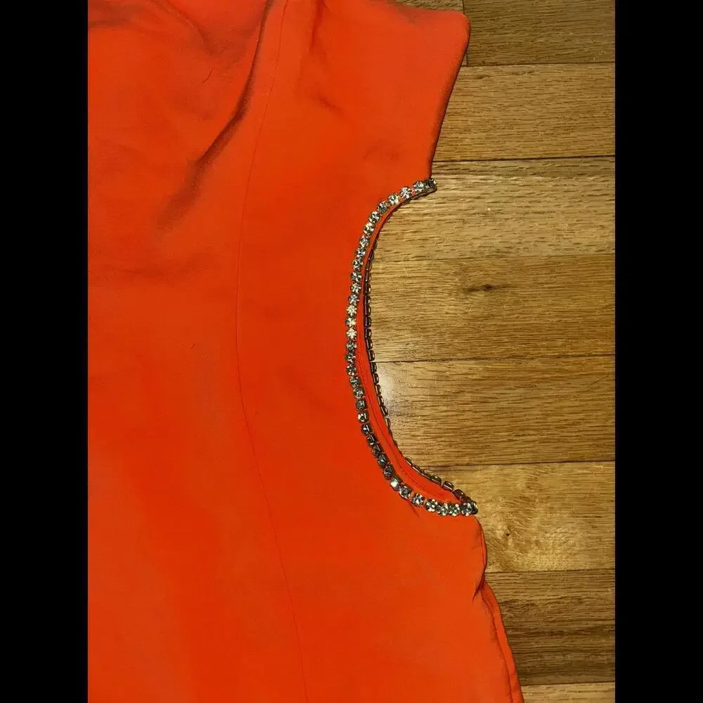 Oh Polly US 6 Cocktail Prom Homecoming Mini Cut Out Rhinestone Bodycon Dress - Picture 4 of 9